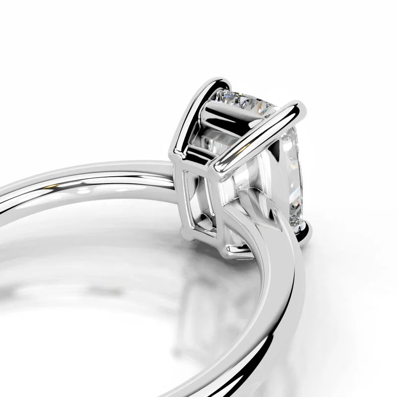 White :: Elongated cushion lab grown diamond ring for women classic engagement ring