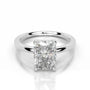 White :: Elongated cushion cut lab grown diamond engagement ring IGI certified solitaire