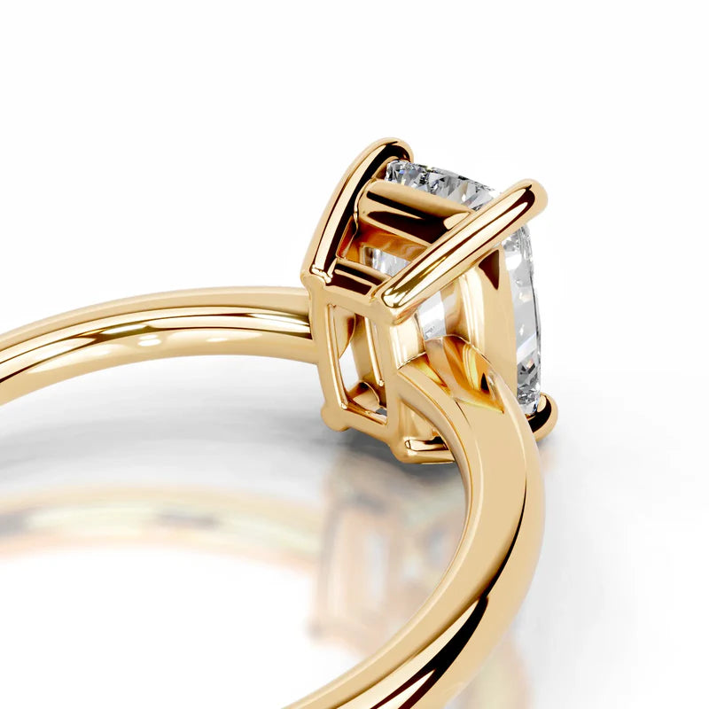 Yellow :: Premium elongated cushion lab diamond ring timeless solitaire engagement
