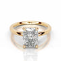 Yellow :: IGI certified lab grown diamond ring elongated cushion cut bridal jewelry
