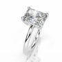 White :: Elegant radiant cut lab grown diamond ring elongated solitaire white gold