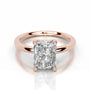 Rose :: Radiant cut IGI certified lab grown diamond ring modern solitaire design