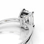 White :: Elongated radiant lab diamond engagement ring minimalist solitaire setting