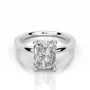 White :: Elongated radiant cut lab grown diamond engagement ring IGI certified solitaire