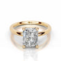 Yellow :: IGI certified radiant lab grown diamond ring elongated bridal jewelry