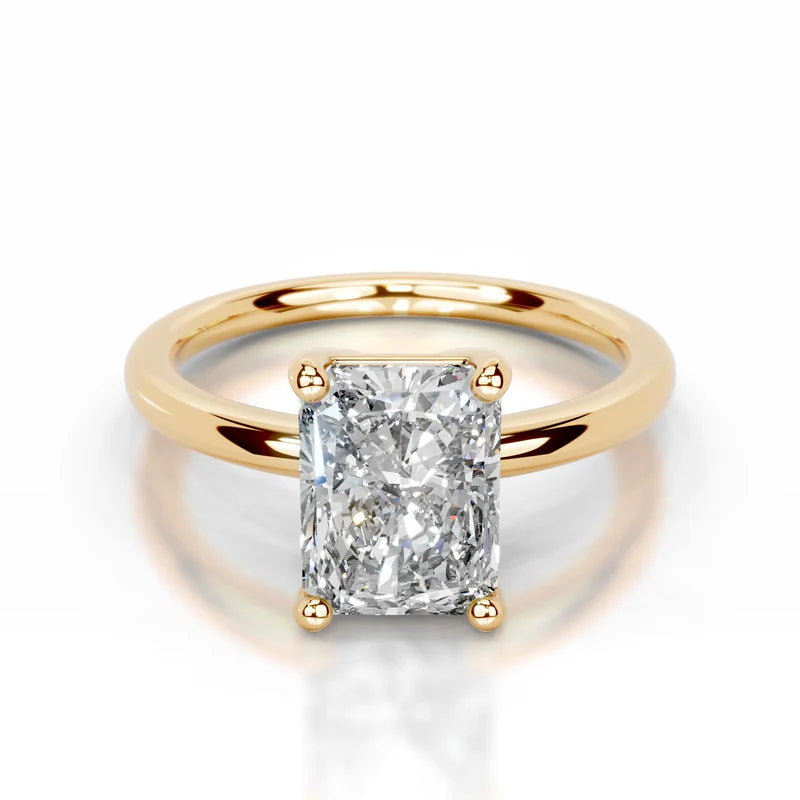 Yellow :: IGI certified radiant lab grown diamond ring elongated bridal jewelry