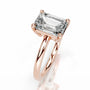 Rose :: Emerald cut lab grown diamond ring simple and elegant solitaire setting