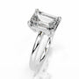 White :: Emerald cut lab grown diamond ring minimalist engagement solitaire jewelry