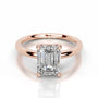 Rose :: Emerald cut IGI certified lab diamond ring classic rectangular solitaire