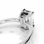 White :: Elegant emerald cut diamond engagement ring lab grown timeless solitaire