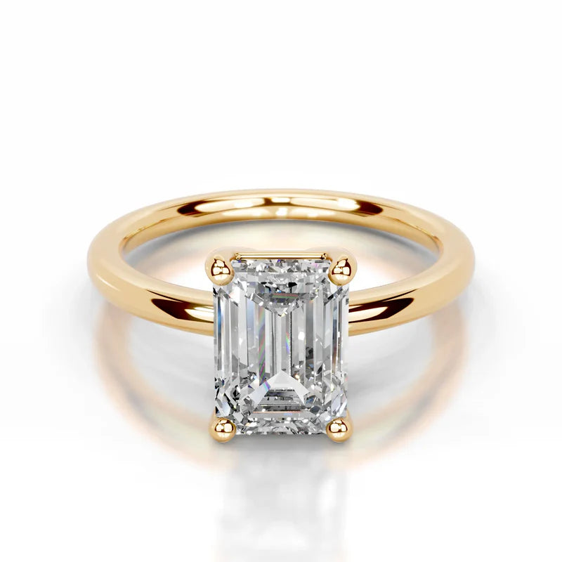 Yellow :: IGI certified emerald lab grown diamond ring bridal solitaire jewelry
