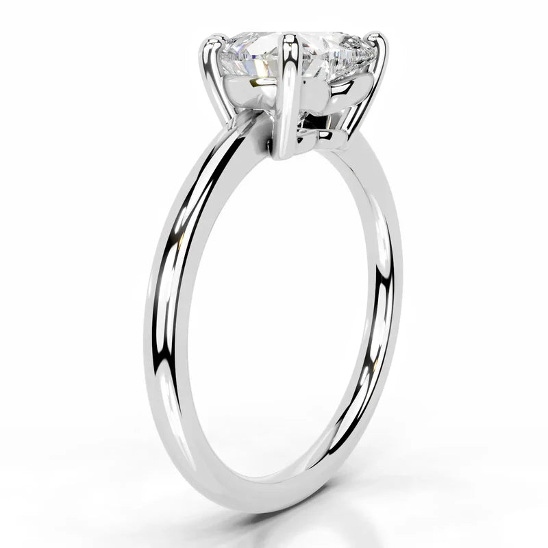 White :: IGI certified heart shape lab diamond ring elegant solitaire design