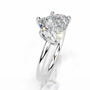 White :: Heart cut lab grown diamond engagement ring minimalist solitaire setting