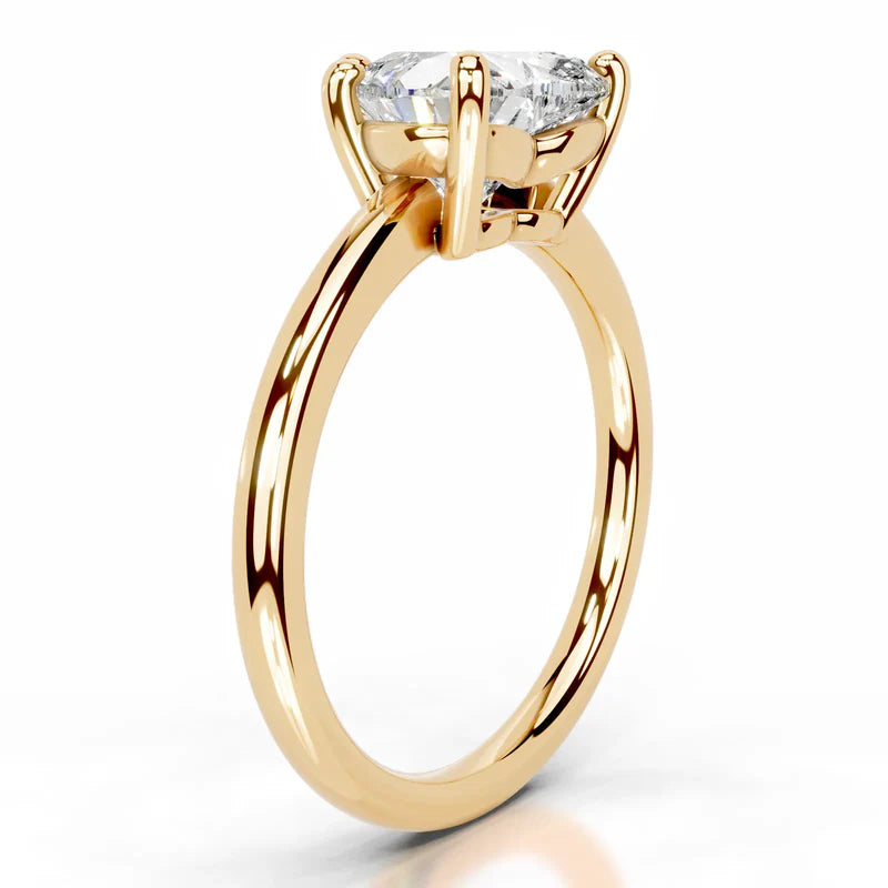 Yellow :: Heart shaped diamond ring lab grown timeless love engagement jewelry