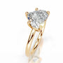 Yellow :: Heart solitaire engagement ring lab created diamond IGI certified