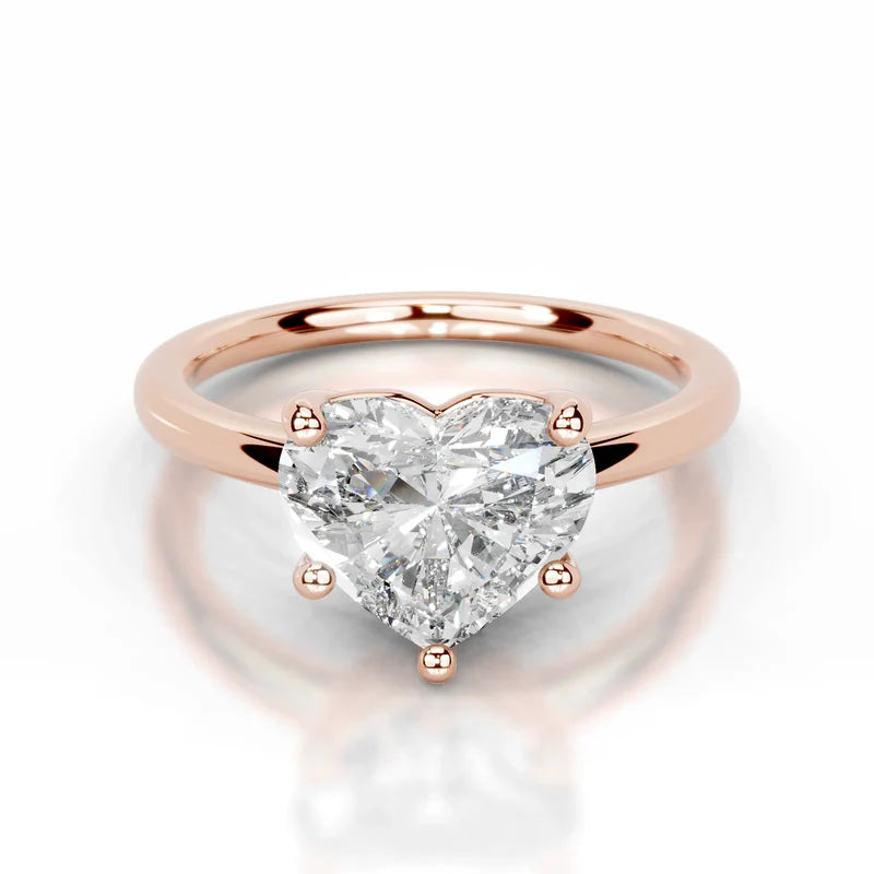 Rose :: Heart cut IGI certified lab grown diamond ring timeless solitaire jewelry