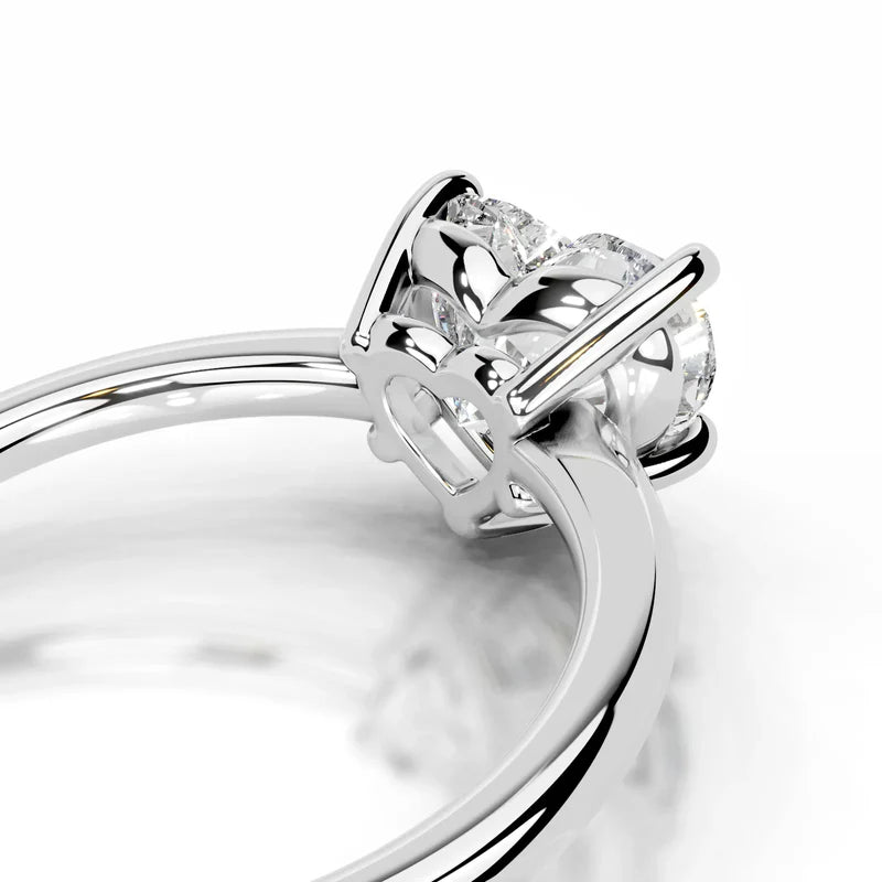 White :: Love inspired heart shape lab diamond ring classic engagement solitaire
