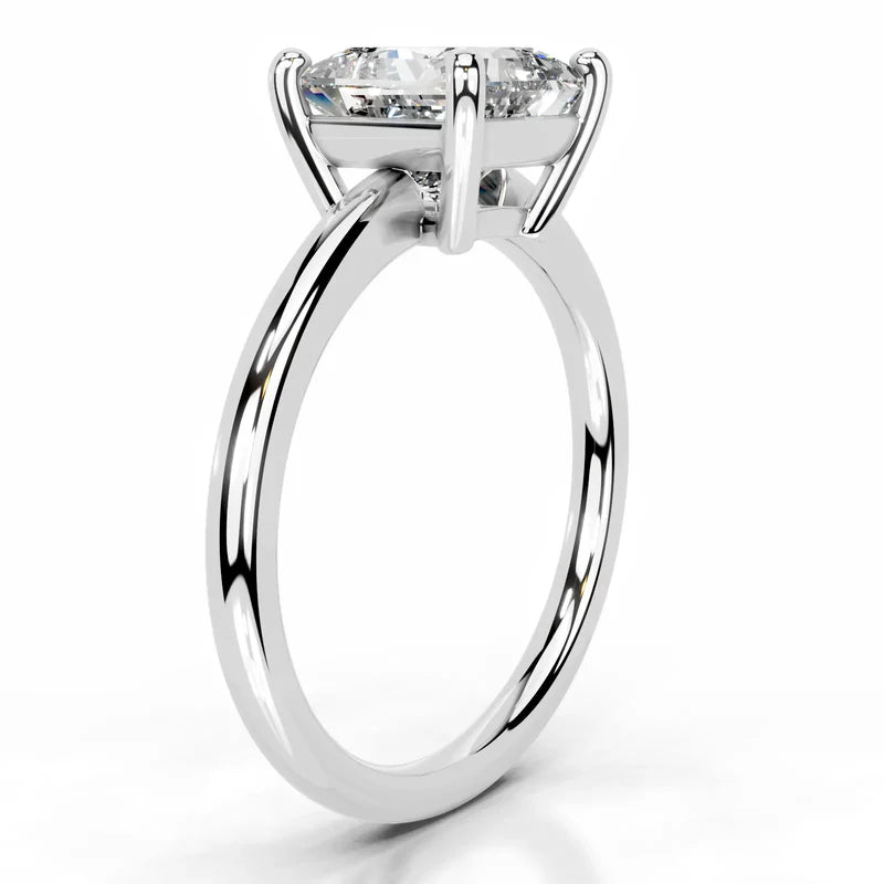White :: IGI certified princess cut lab diamond ring modern solitaire design
