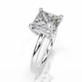 White :: Princess cut lab grown diamond engagement ring minimalist solitaire setting