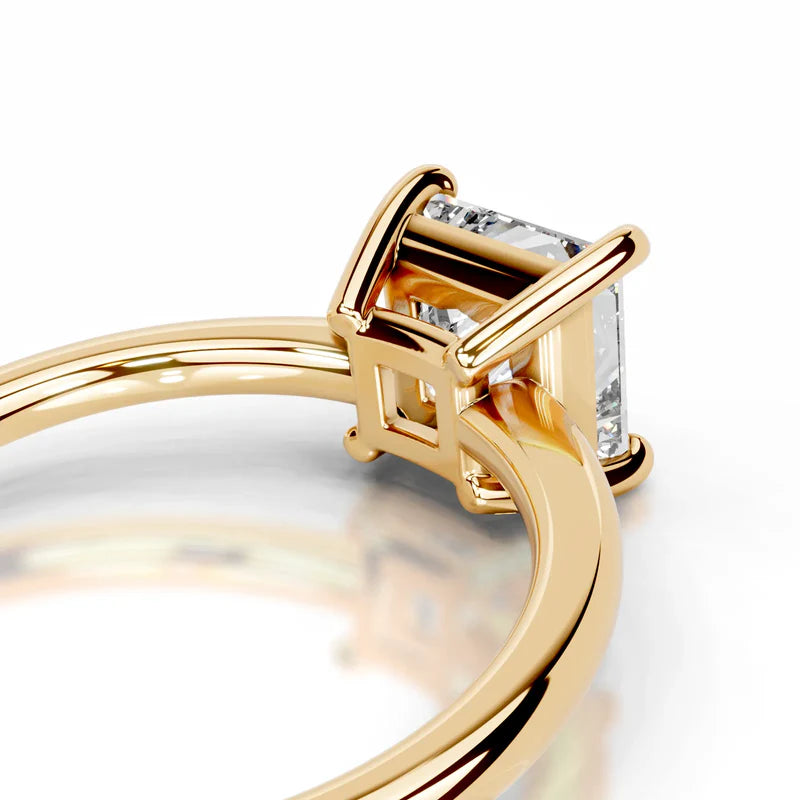Yellow :: Premium princess cut lab diamond ring modern timeless engagement
