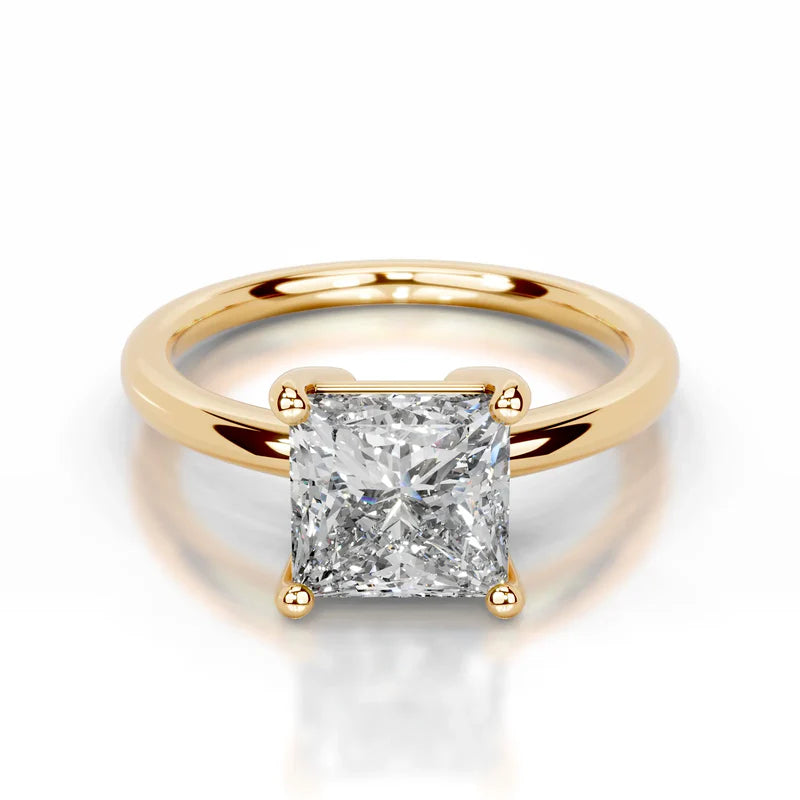 Yellow :: IGI certified princess lab grown diamond ring bridal solitaire jewelry