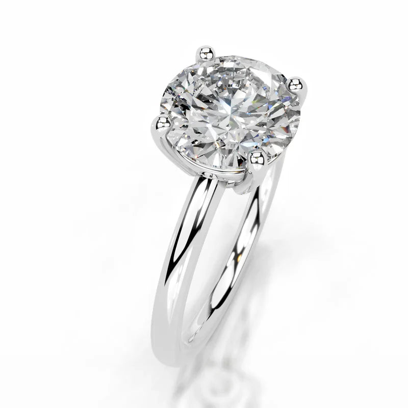 White :: IGI certified round lab diamond ring timeless solitaire design