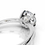 White :: Round cut lab grown diamond engagement ring minimalist solitaire setting