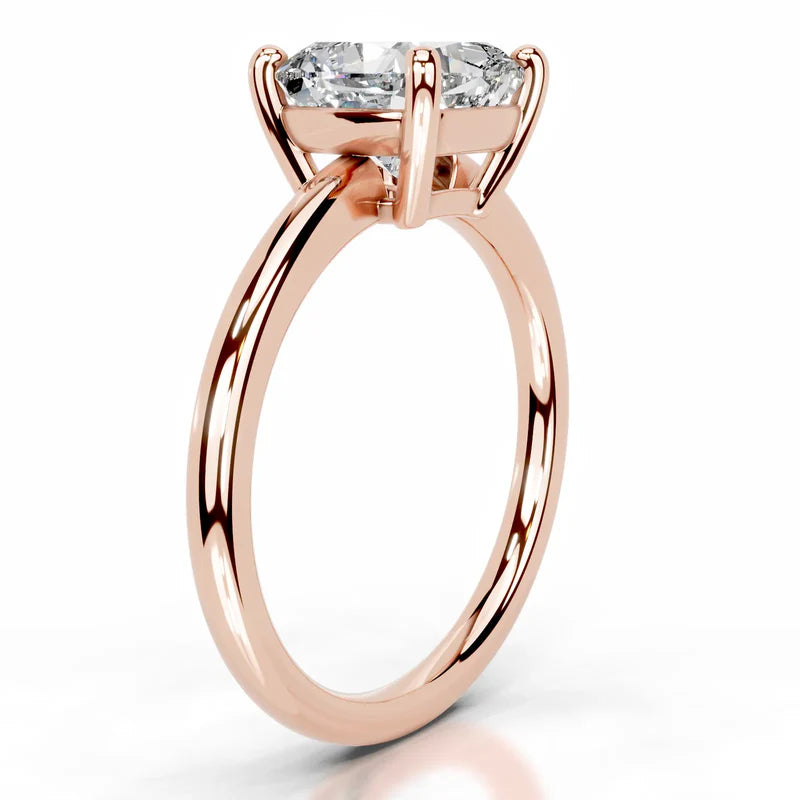 Rose :: Timeless square cushion solitaire lab diamond ring IGI certified engagement