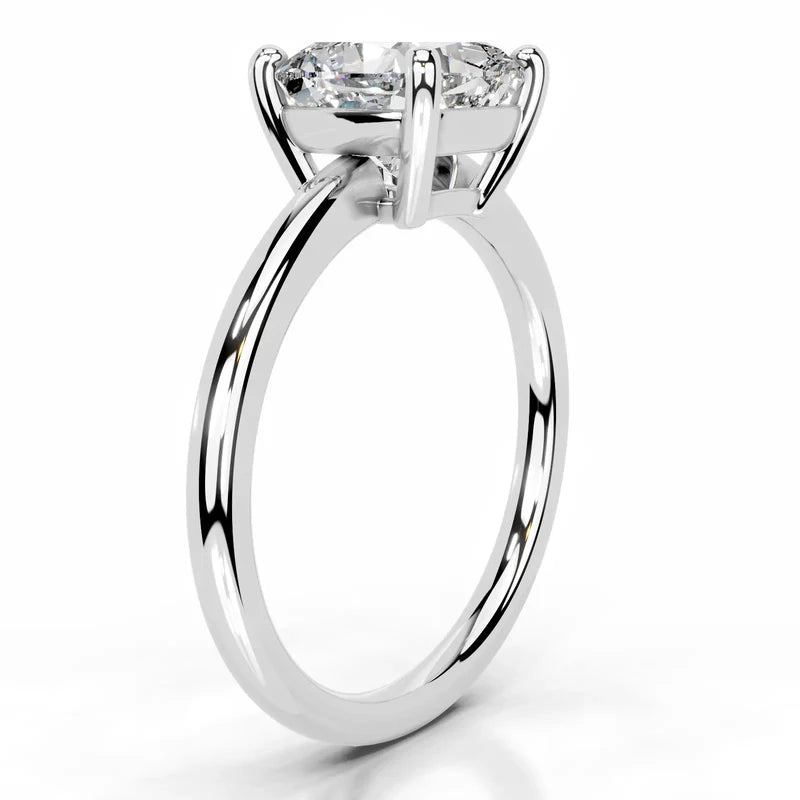 White :: IGI certified square cushion lab diamond ring classic solitaire design