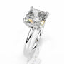 White :: Square cushion lab grown diamond engagement ring minimalist solitaire setting