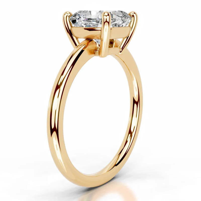 Yellow :: Square cushion diamond ring lab grown fine jewelry for proposal