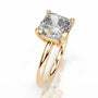 Yellow :: Square cushion solitaire engagement ring lab created diamond IGI certified
