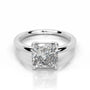 White :: Square cushion cut lab grown diamond engagement ring IGI certified solitaire
