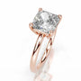 Rose :: Square radiant lab grown diamond ring simple and elegant solitaire setting