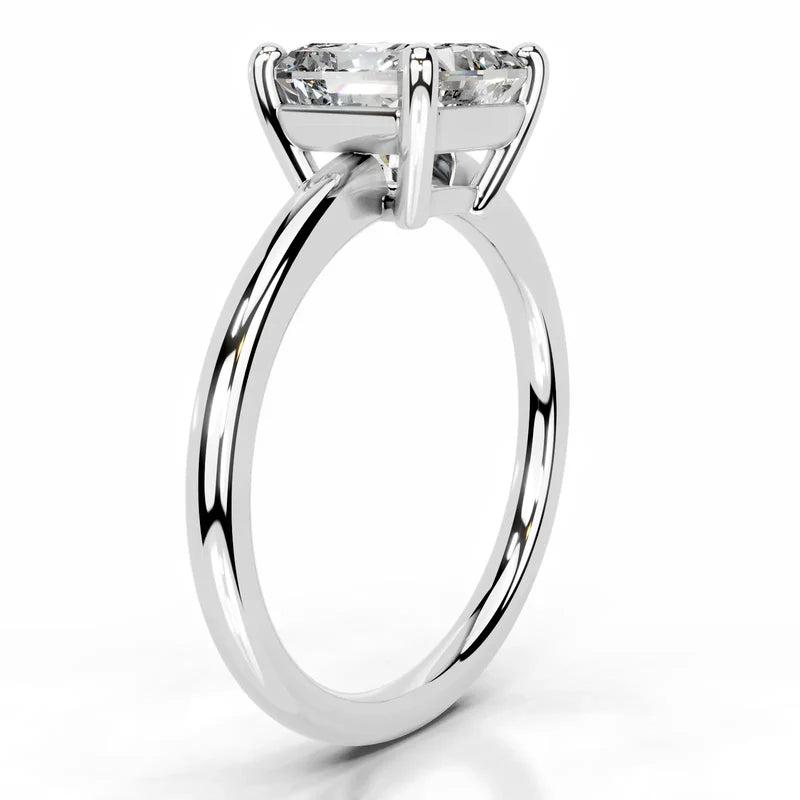 White :: IGI certified square radiant lab diamond ring brilliant solitaire design
