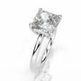 White :: Square radiant lab grown diamond engagement ring minimalist solitaire setting