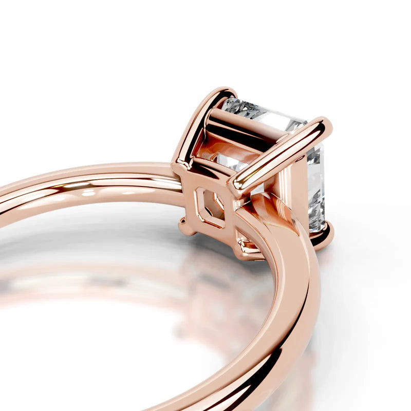 Rose :: Square radiant lab diamond engagement ring brilliant cut solitaire design