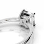 White :: Elegant square radiant cut diamond ring lab grown modern engagement solitaire