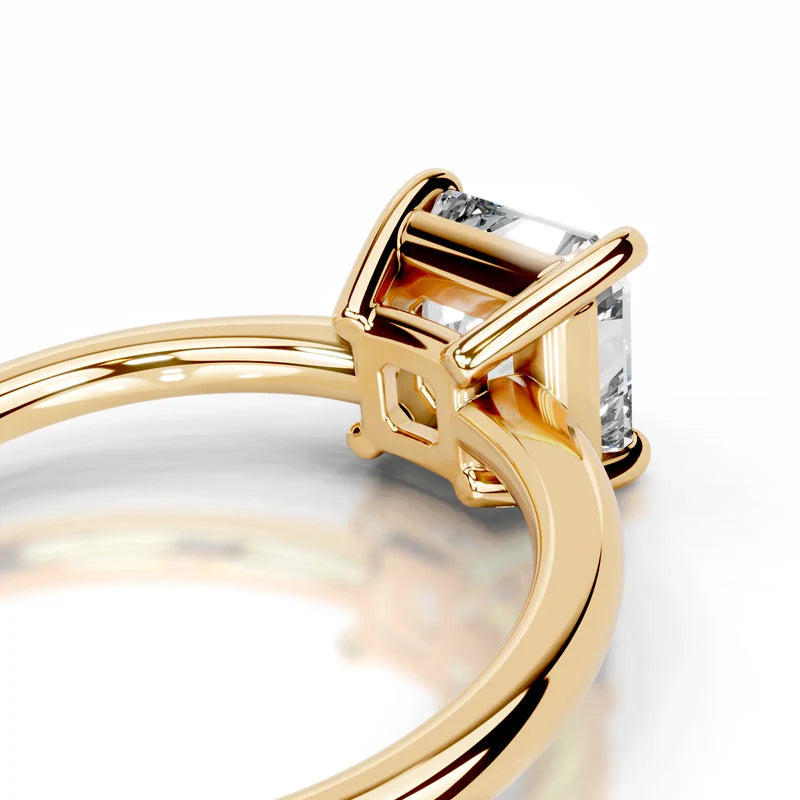 Yellow :: Premium square radiant lab diamond ring modern brilliant engagement