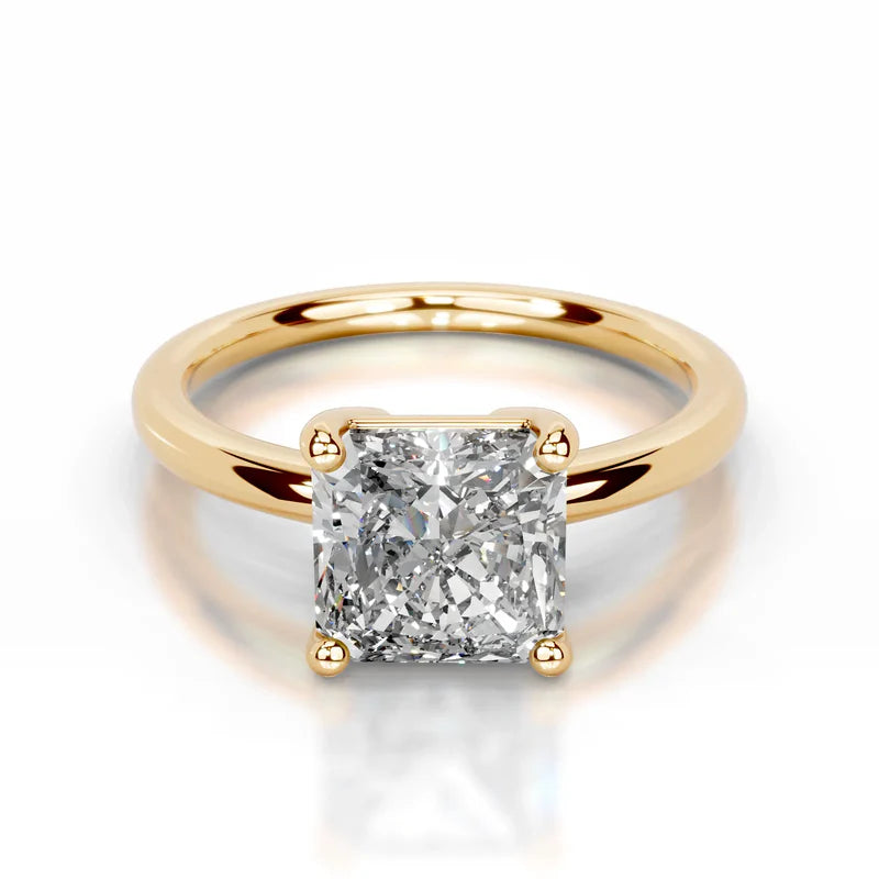 Yellow :: IGI certified square radiant lab grown diamond ring bridal solitaire jewelry