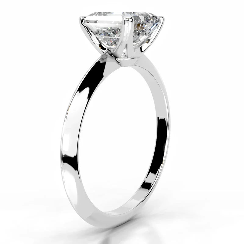 White :: IGI certified Celestara asscher lab grown diamond ring elegant solitaire design