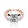 Rose :: Celestara asscher solitaire lab grown diamond ring minimalist engagement jewelry
