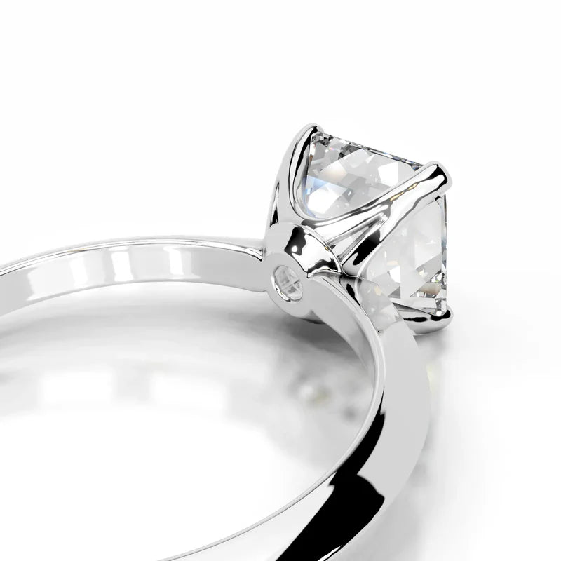 White :: Elegant asscher cut Celestara lab diamond ring IGI certified engagement
