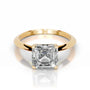 Yellow :: Celestara asscher solitaire lab grown diamond ring premium engagement design