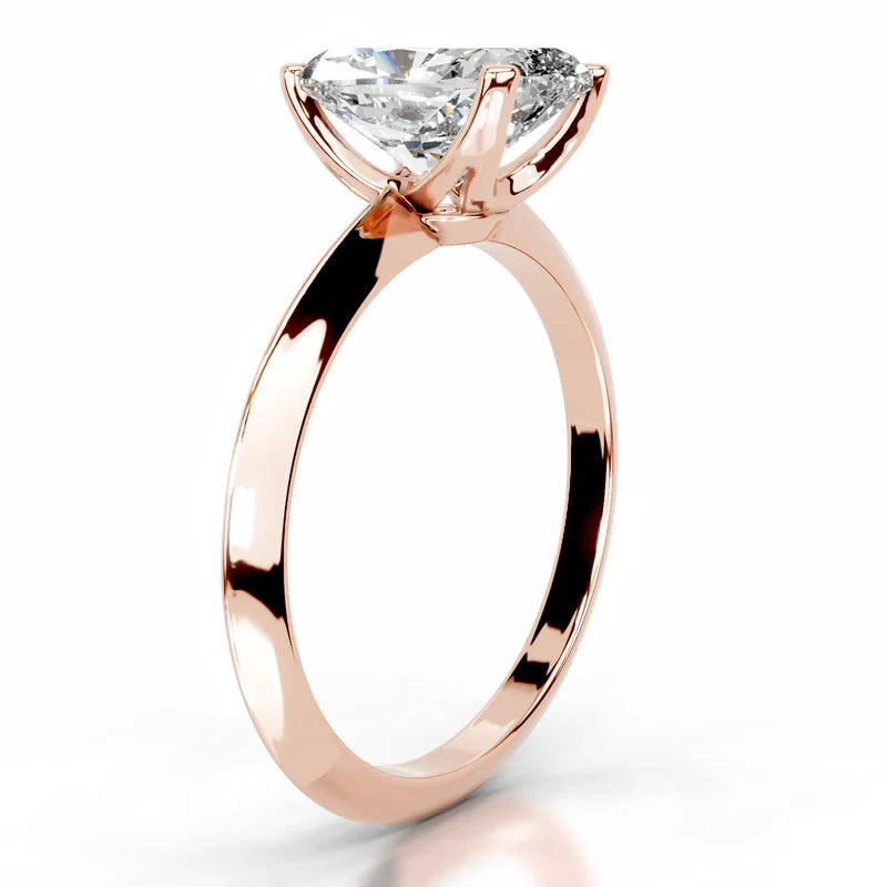 Rose :: Timeless elongated cushion cut Celestara lab grown diamond ring classic engagement