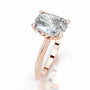Rose :: Celestara elongated cushion lab grown diamond ring simple elegant solitaire setting