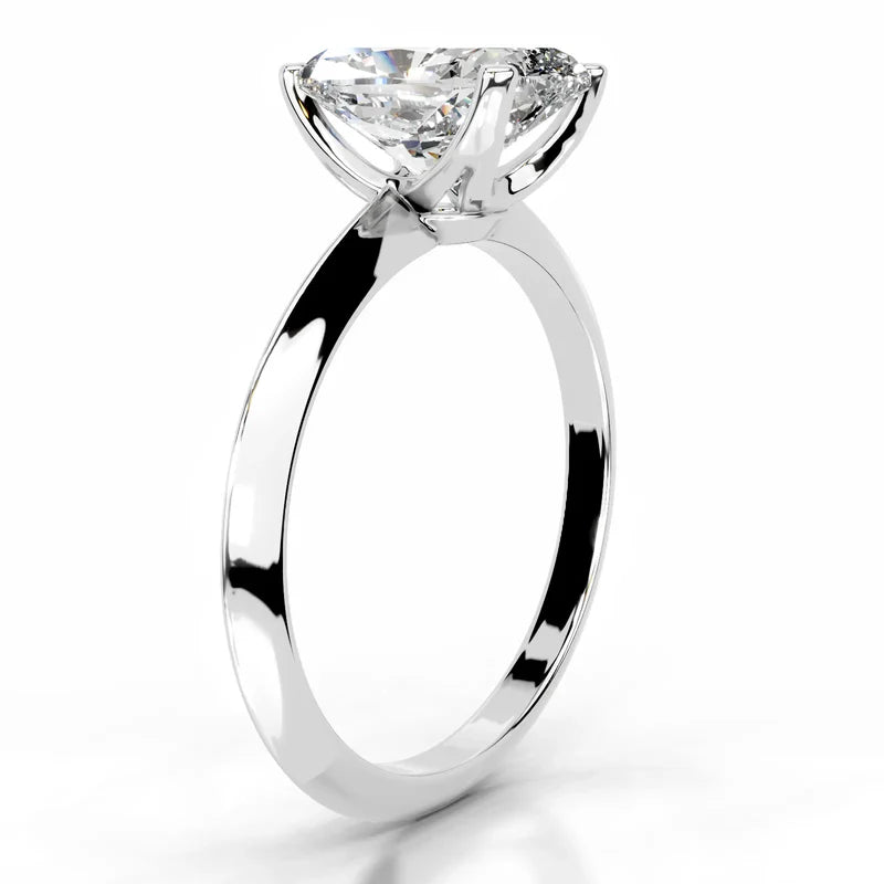 White :: IGI certified Celestara elongated cushion lab grown diamond ring elegant solitaire