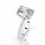 White :: Celestara elongated cushion lab grown diamond engagement ring classic solitaire style
