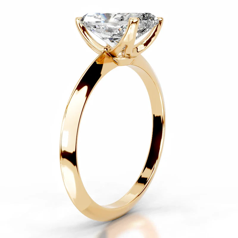 Yellow :: Celestara elongated cushion shaped lab grown diamond ring fine jewelry for proposal