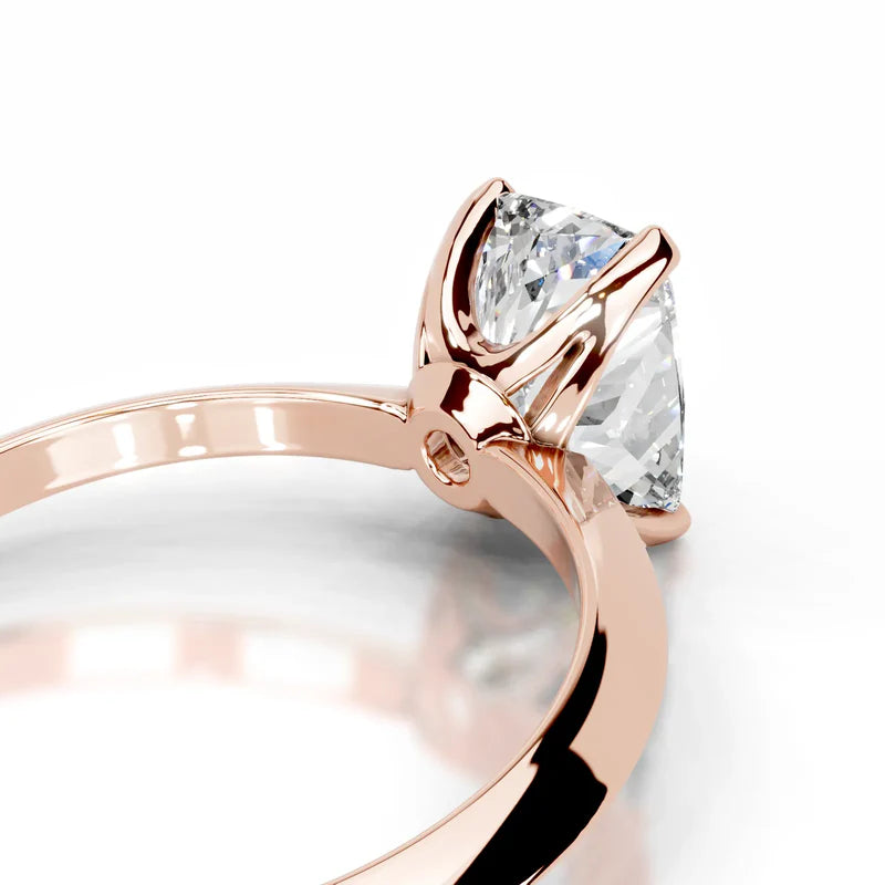 Rose :: Elongated cushion cut Celestara lab diamond engagement ring IGI certified fine jewelry